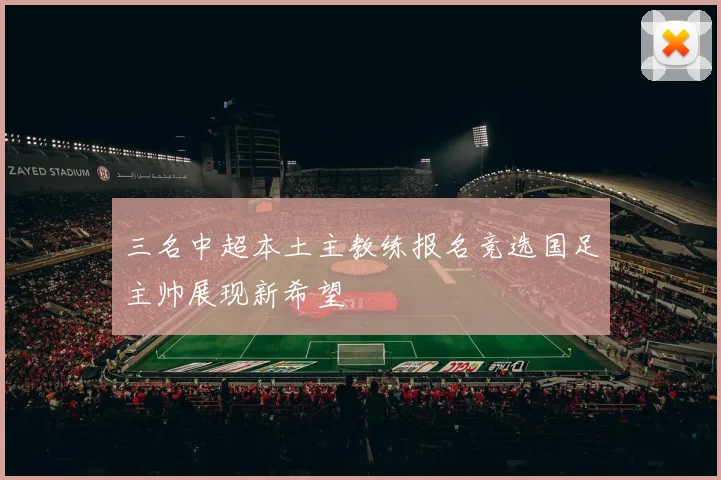 三名中超本土主教练报名竞选国足主帅展现新希望